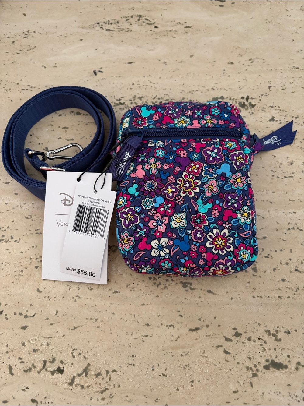 Vera Bradley X Disney RFID Small Convertible Crossbody Sensational Mickey Ditsy